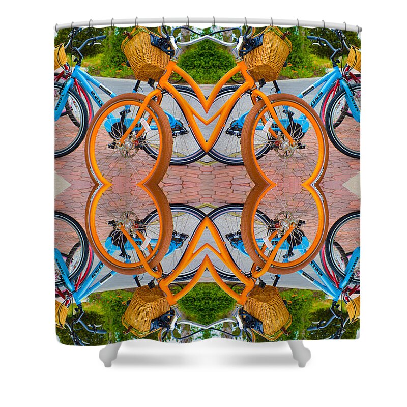 Bike Shower Curtain featuring the photograph Reflective Rides by Betsy Knapp