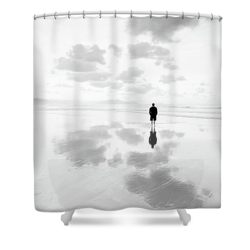 Thinking Shower Curtain featuring the photograph Reflexions by Mikel Martinez de Osaba