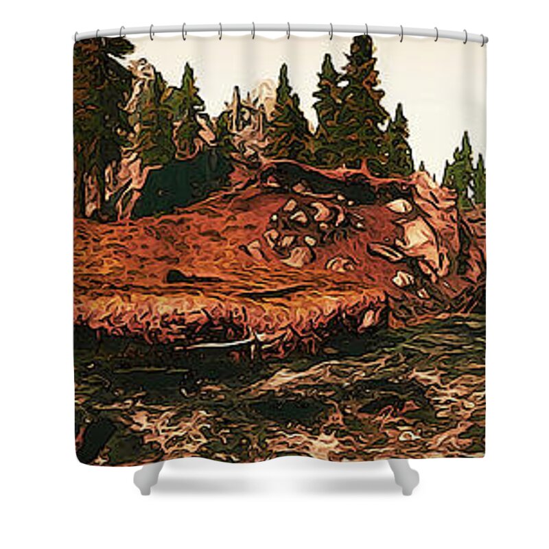 Reign Of Nature Shower Curtain featuring the painting Reign of Nature by AM FineArtPrints