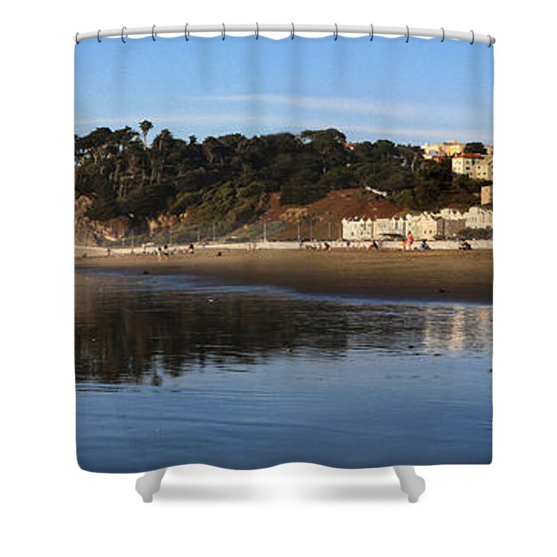Bonnie Follett Shower Curtain featuring the photograph Relaxing at Ocean Beach San Francisco by Bonnie Follett