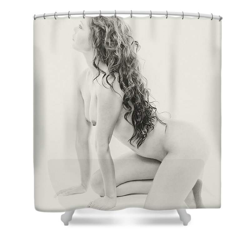 Nude Shower Curtain featuring the photograph Relaxing by Kiran Joshi