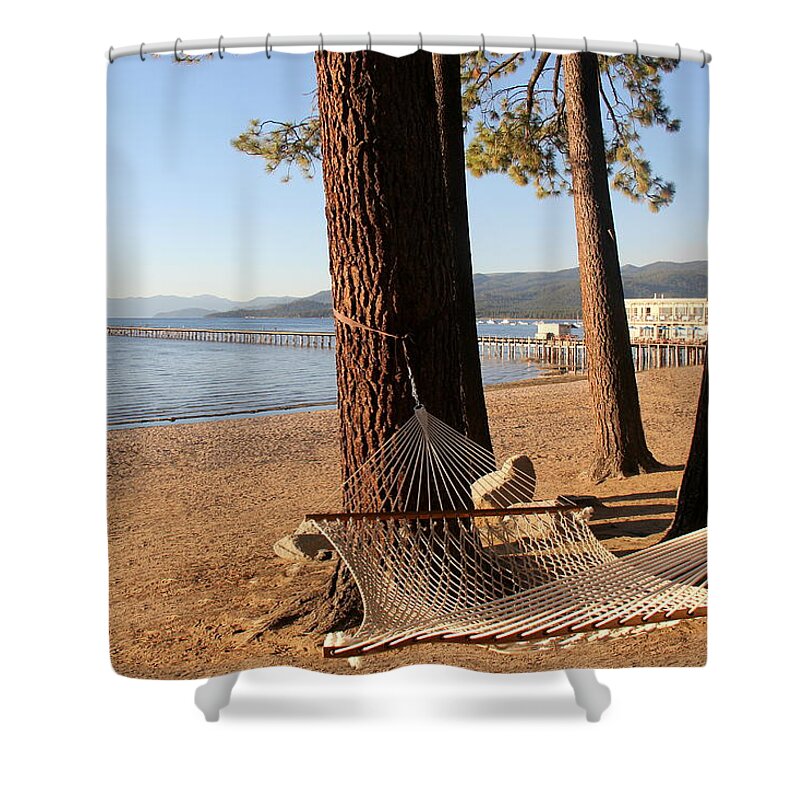 Relax Shower Curtain featuring the photograph Relaxing on Lake Tahoe by Pat Cook