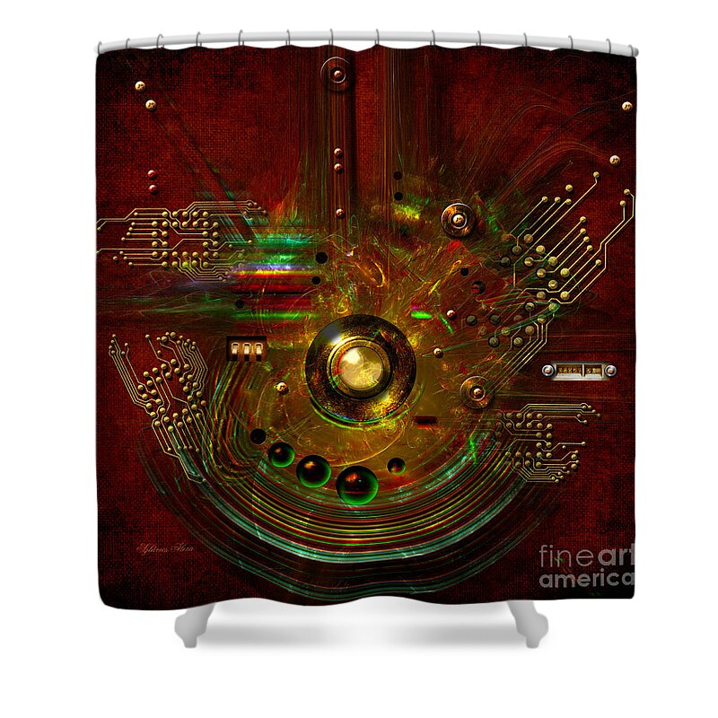 Abstract Shower Curtain featuring the painting Relay by Alexa Szlavics