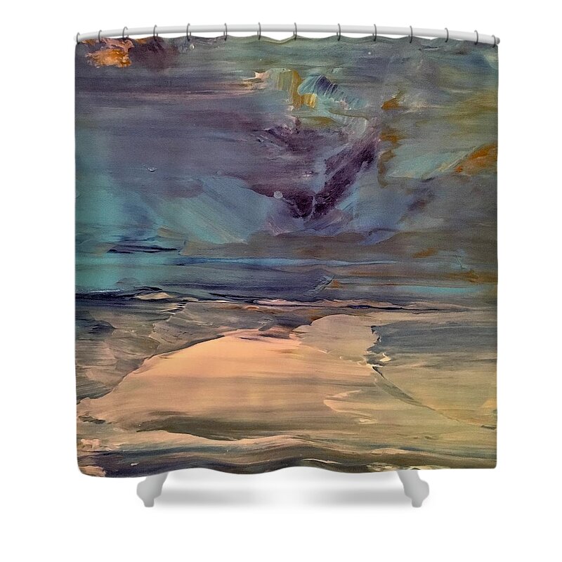 Abstract Shower Curtain featuring the painting Relentless by Soraya Silvestri
