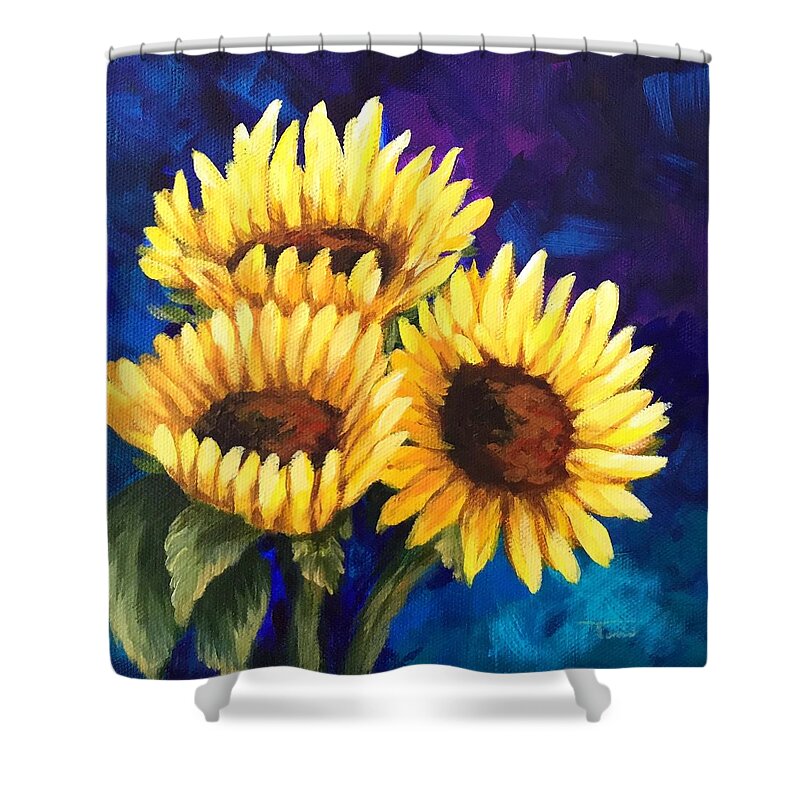 Sunflowers Shower Curtain featuring the painting Remembrance by Torrie Smiley