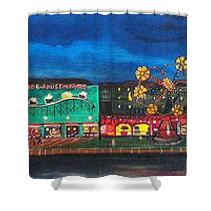 Asbury Art Shower Curtain featuring the painting Remember When by Patricia Arroyo