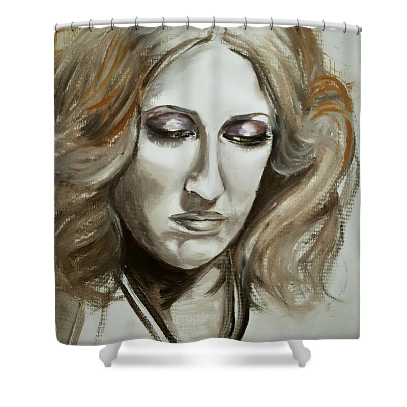 Nostalgia Shower Curtain featuring the painting Remembering San Francisco by Alexandria Weaselwise Busen