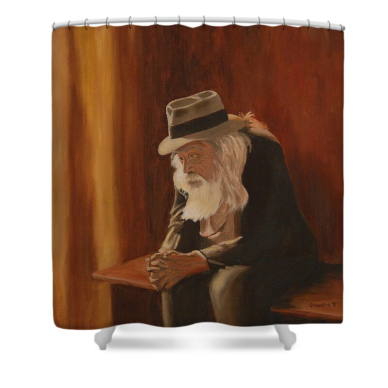 Man Shower Curtain featuring the painting Remembrance by Quwatha Valentine