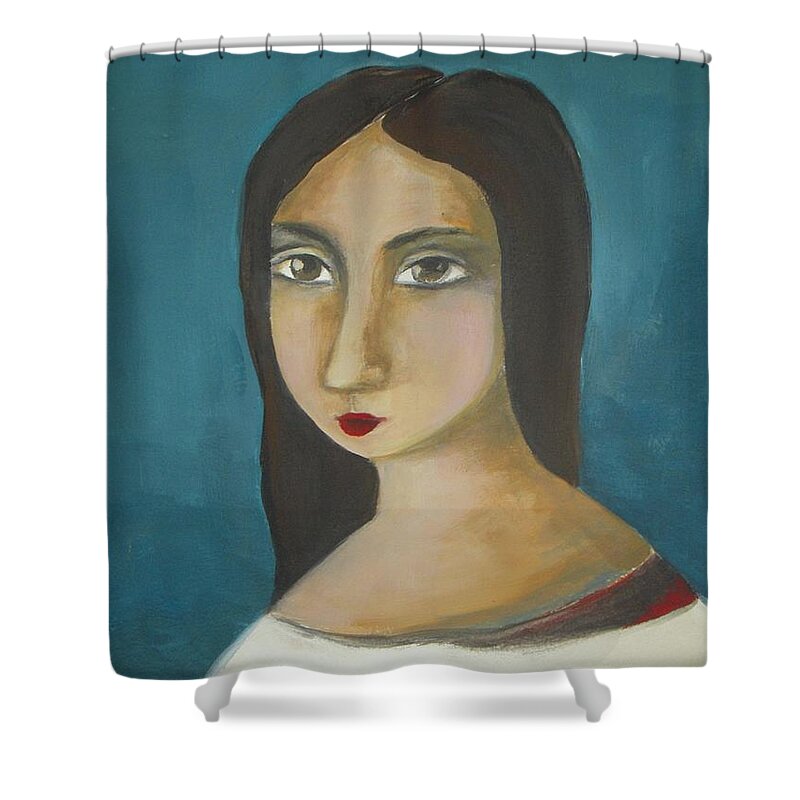 Renaissance Shower Curtain featuring the painting Renaissance Girl by Vesna Antic