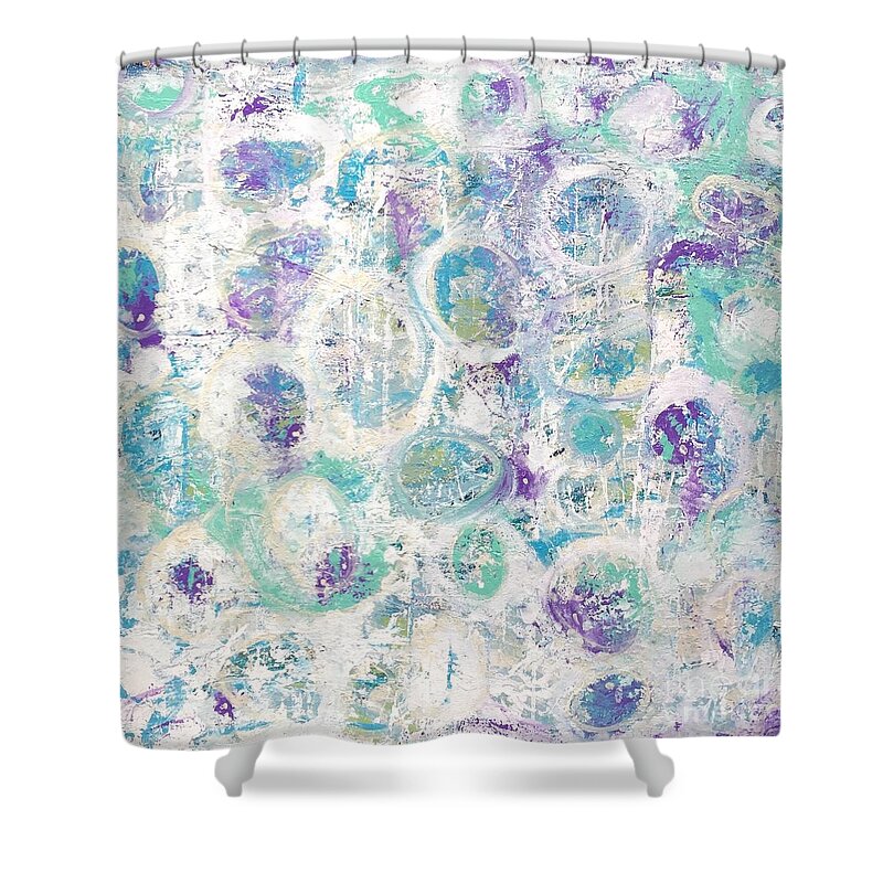 Abstract Painting Shower Curtain featuring the painting Renewal by Jacqui Hawk