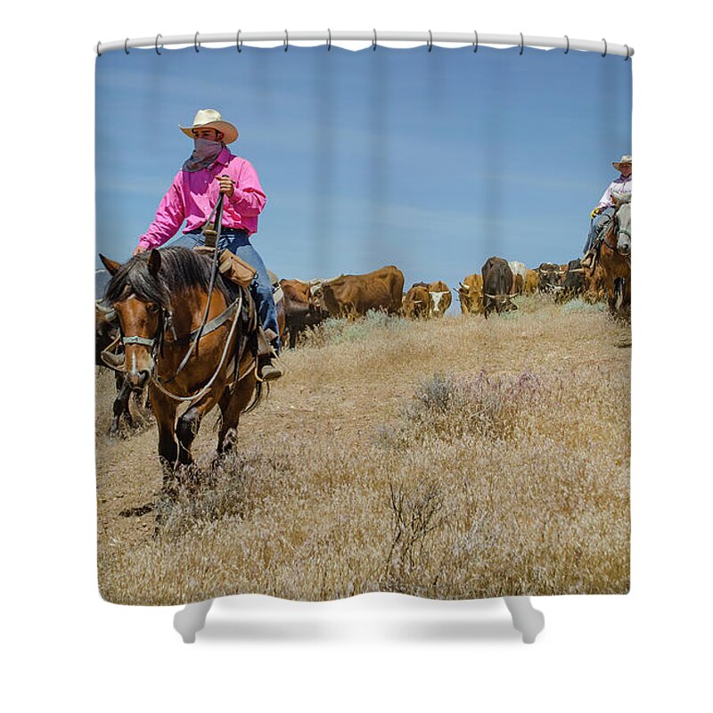 Reno Shower Curtain featuring the photograph Reno Cattle Drive 5 by Rick Mosher