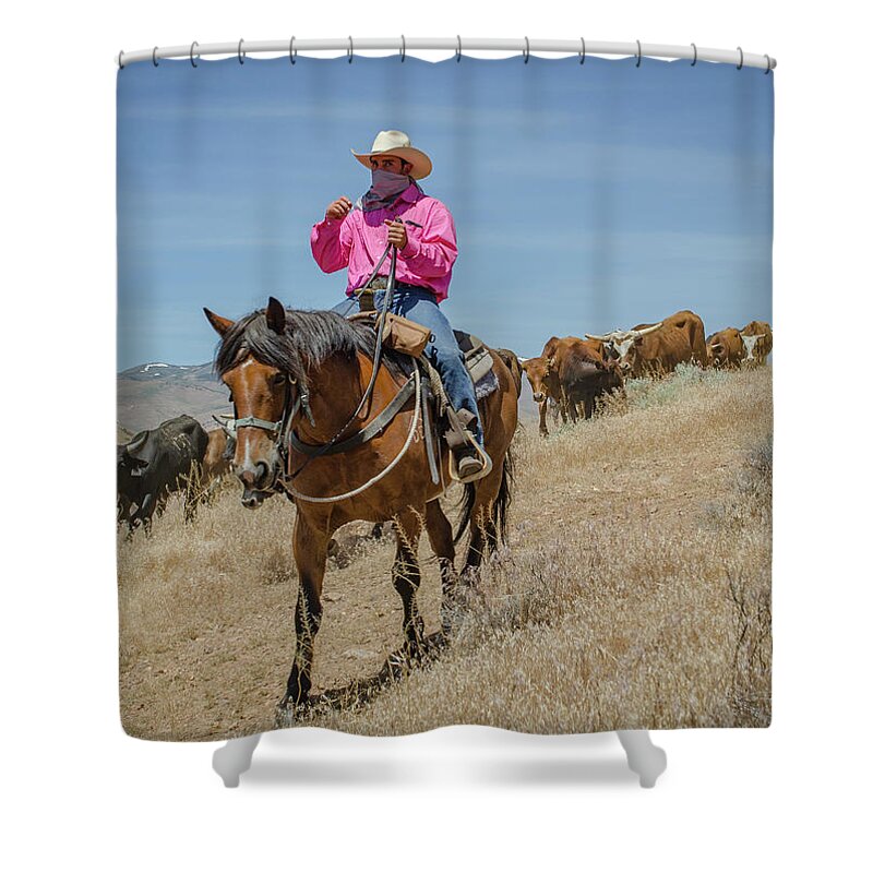 Reno Shower Curtain featuring the photograph Reno Cattle Drive 6 by Rick Mosher