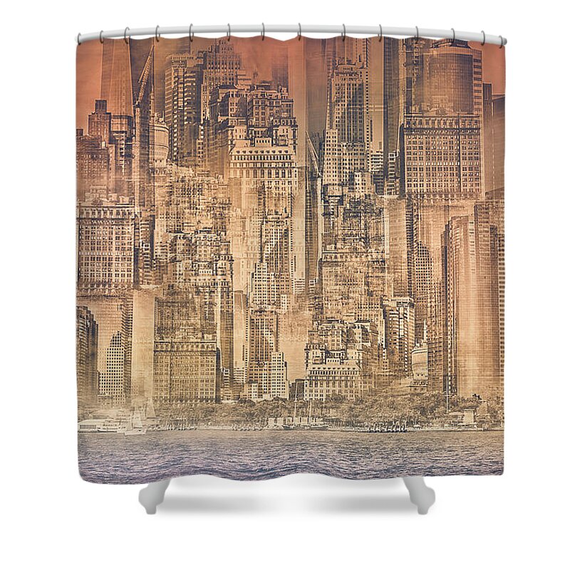 New York Shower Curtain featuring the photograph Repetitive Reality by Elvira Pinkhas
