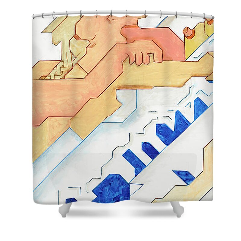 Abstract Shower Curtain featuring the painting Requiem per i morti dell alluvione - Part IV by Willy Wiedmann
