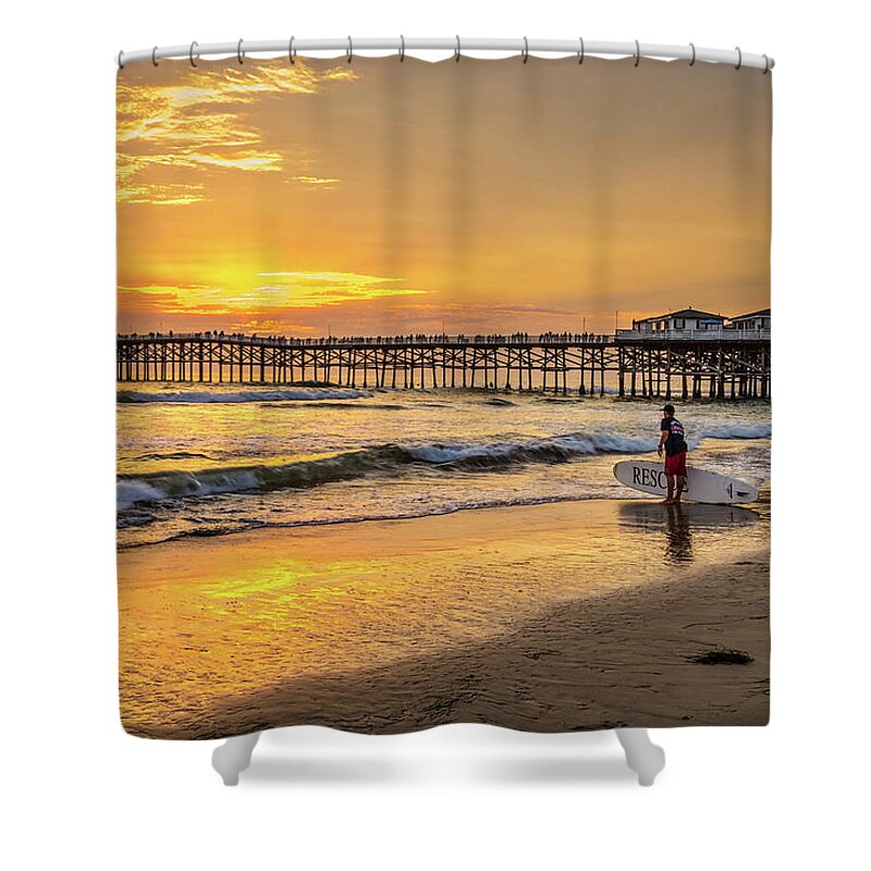 Beach Shower Curtain featuring the photograph Rescue by Peter Tellone