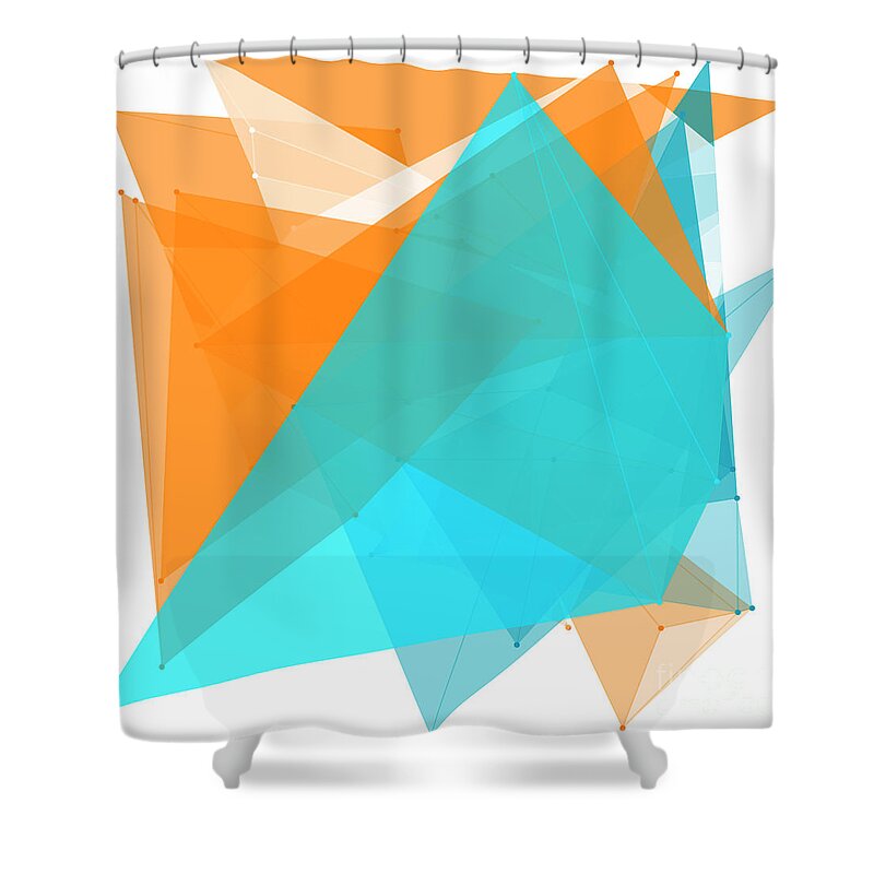 Abstract Shower Curtain featuring the digital art Research Polygon Pattern by Frank Ramspott