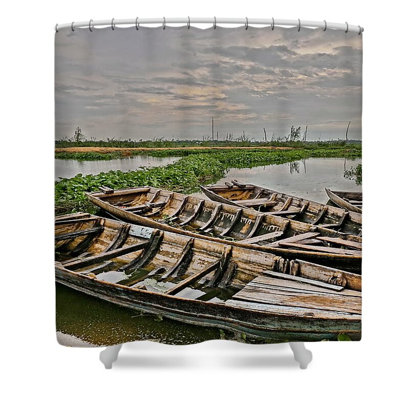Boat Shower Curtain featuring the photograph Rest Of Boat by Arik S Mintorogo