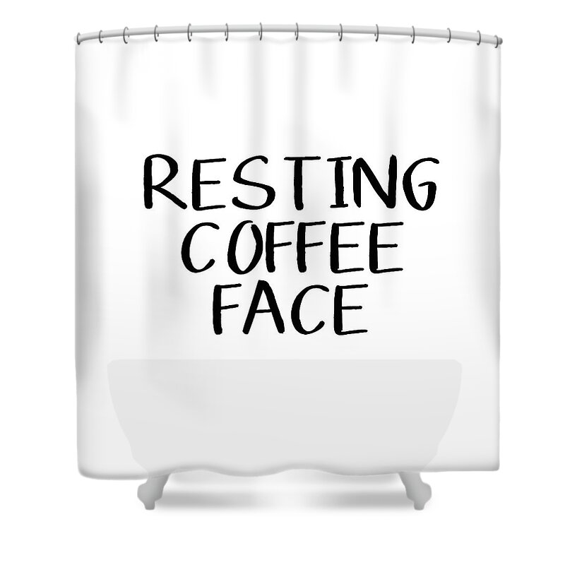 Coffee Shower Curtain featuring the digital art Resting Coffee Face-Art by Linda Woods by Linda Woods