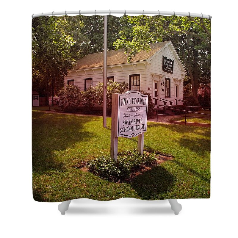 Schoolhouse Shower Curtain featuring the photograph Restored One Room Swan River School House by Stacie Siemsen