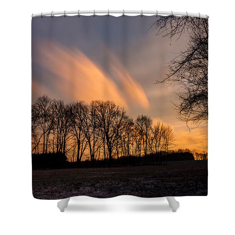 Snow Shower Curtain featuring the photograph Retreating Clouds of the First Snow by Mark Rogers