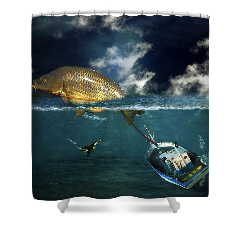 Fish Shower Curtain featuring the photograph Revenge by Martine Roch
