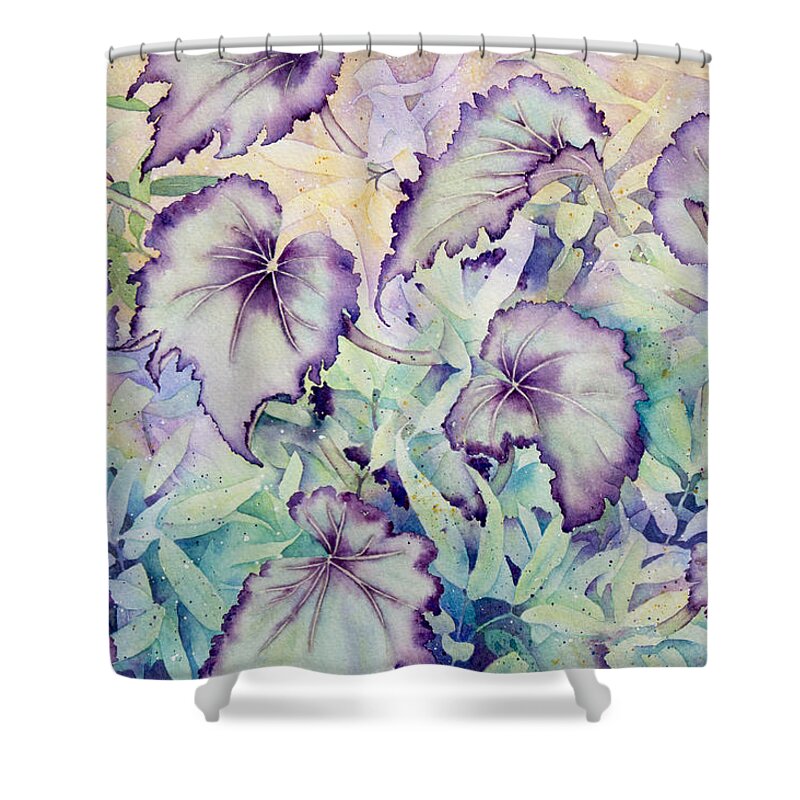 Giclee Shower Curtain featuring the painting Rex Begonia by Lisa Vincent