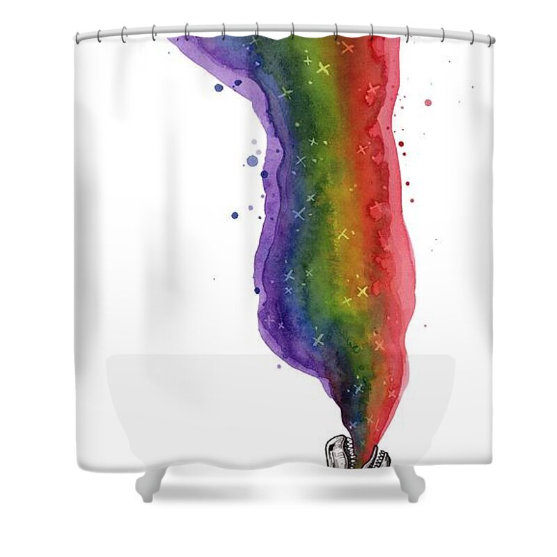 Rex Shower Curtain featuring the painting Rex by Kelly King