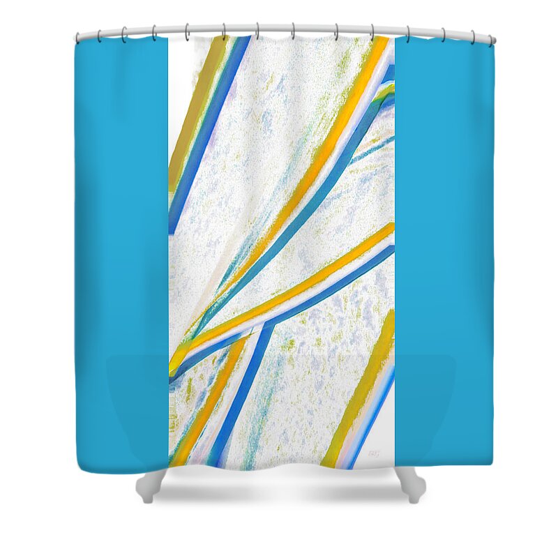 Botanical Abstract Shower Curtain featuring the digital art Rhapsody In Leaves No 1 by Ben and Raisa Gertsberg