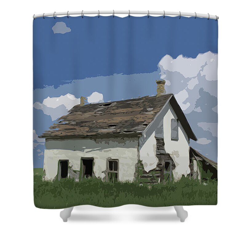 Riel Shower Curtain featuring the photograph Riel Period Homestead by Ellery Russell
