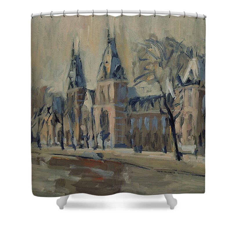 Rijks Museum Shower Curtain featuring the painting Rijksmuseum just after the rain by Nop Briex