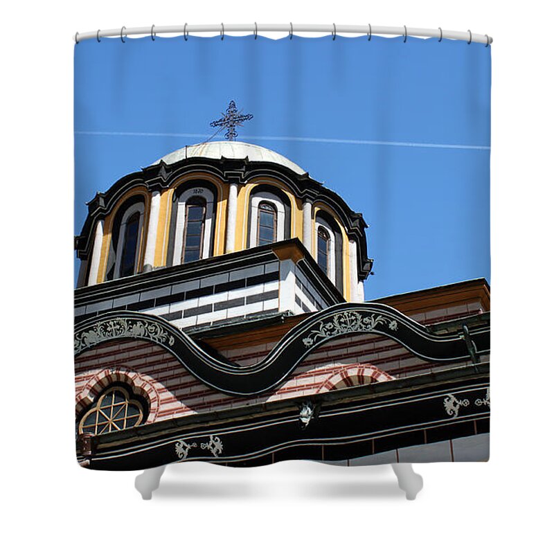 Bulgarian Monastery Shower Curtain featuring the photograph Rila Monastery Photograph by Milena Ilieva