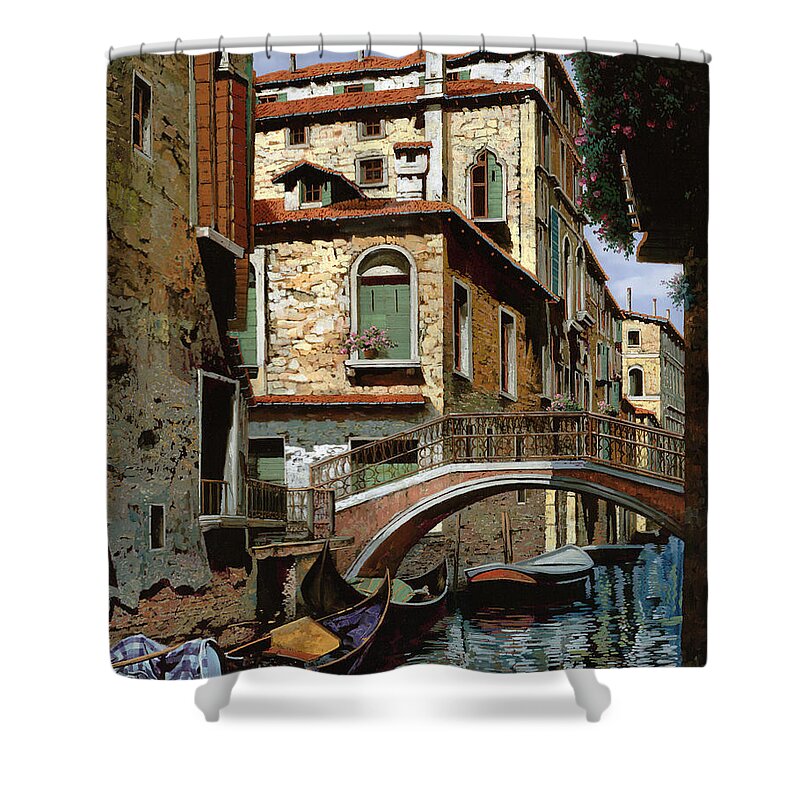 Venice Shower Curtain featuring the painting Rio Degli Squeri by Guido Borelli