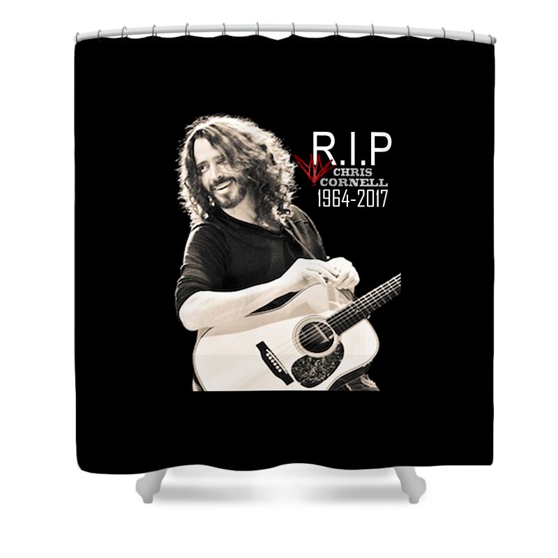 Rip Shower Curtain featuring the tapestry - textile Rip Chris Cornell by Loker Devijhon