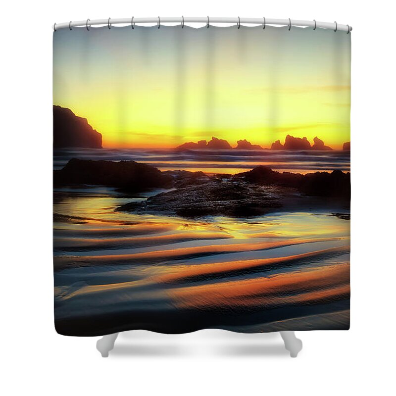 Ripple Effect Shower Curtain featuring the photograph RIPPLE EFFECT Beach Image Art by Jo Ann Tomaselli