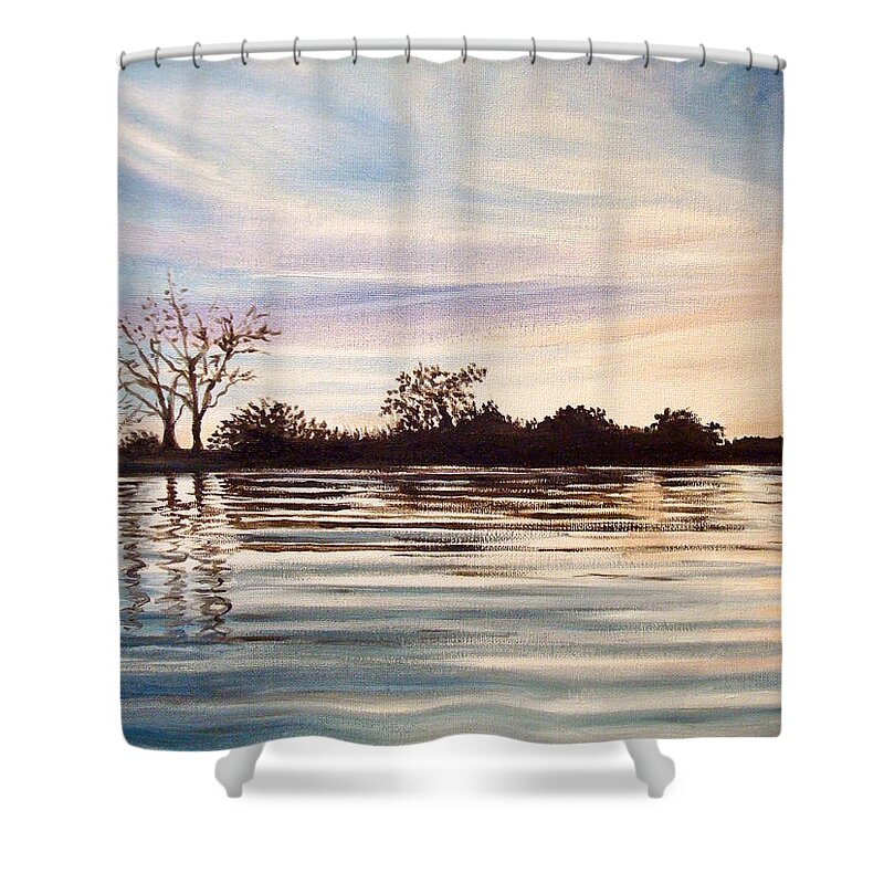 Oil Shower Curtain featuring the painting Rippled Glass by Elizabeth Robinette Tyndall