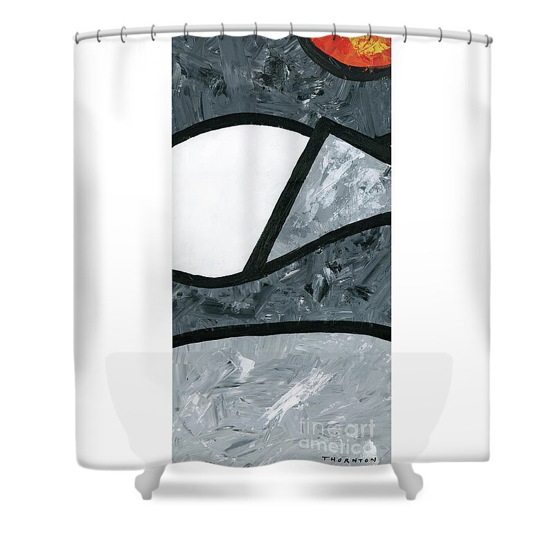 Abstract Shower Curtain featuring the painting Rise and Fall 3 by Diane Thornton