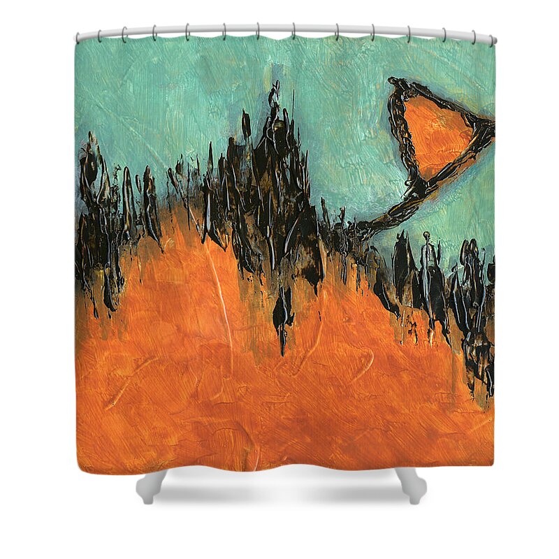 Abstract Shower Curtain featuring the painting Rising Hope Abstract Art by Karla Beatty