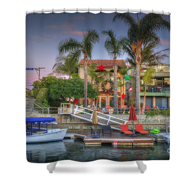 Naples Canals Shower Curtain featuring the photograph Riva Alto Canal Naples by David Zanzinger