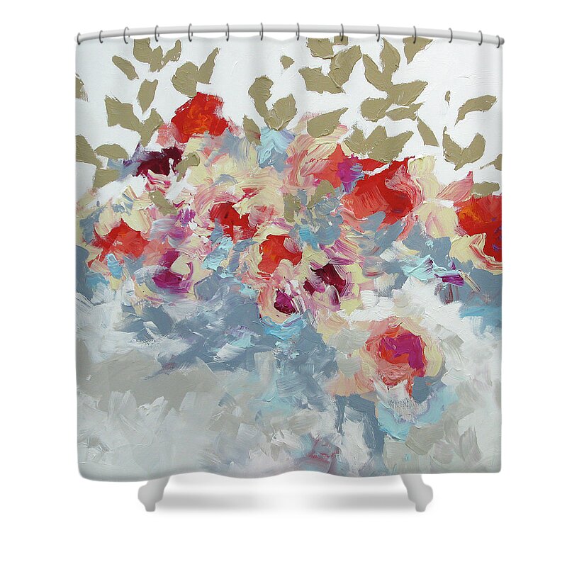 Painting Shower Curtain featuring the painting River Bank by Linda Monfort