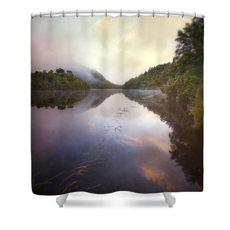 Tasmania Shower Curtain featuring the photograph River Fire by Amy Weiss