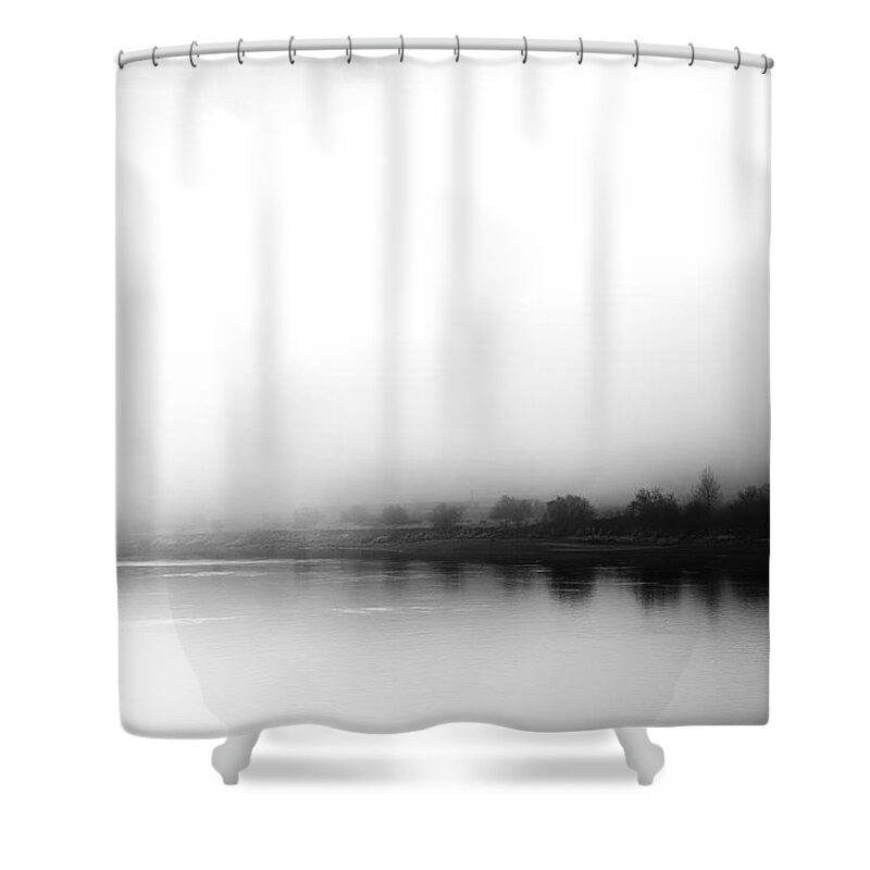 Mist Shower Curtain featuring the photograph River Mist Haiku by Theresa Tahara
