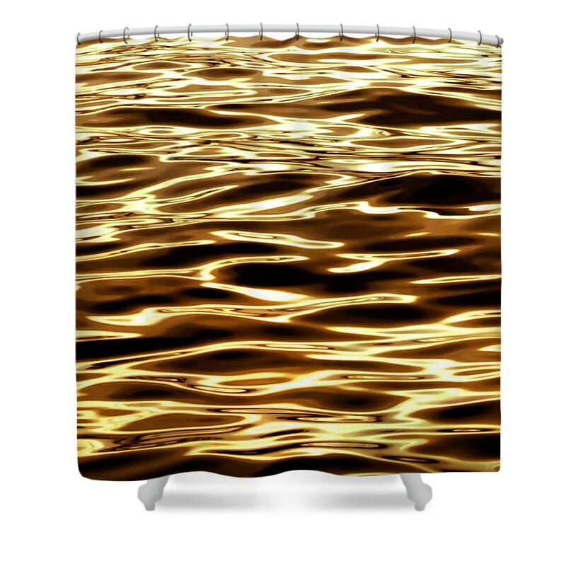 Abstract Shower Curtain featuring the photograph River Of Gold by Az Jackson
