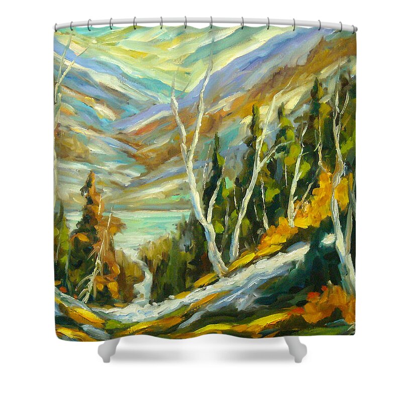 Water Shower Curtain featuring the painting River Of Life by Richard T Pranke