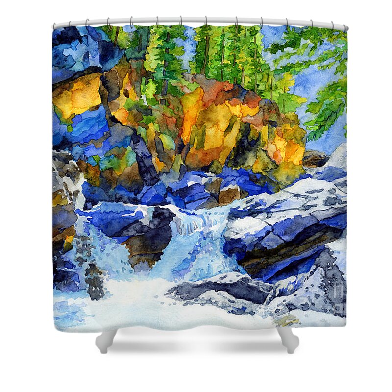 River Shower Curtain featuring the painting River Pool by Hailey E Herrera