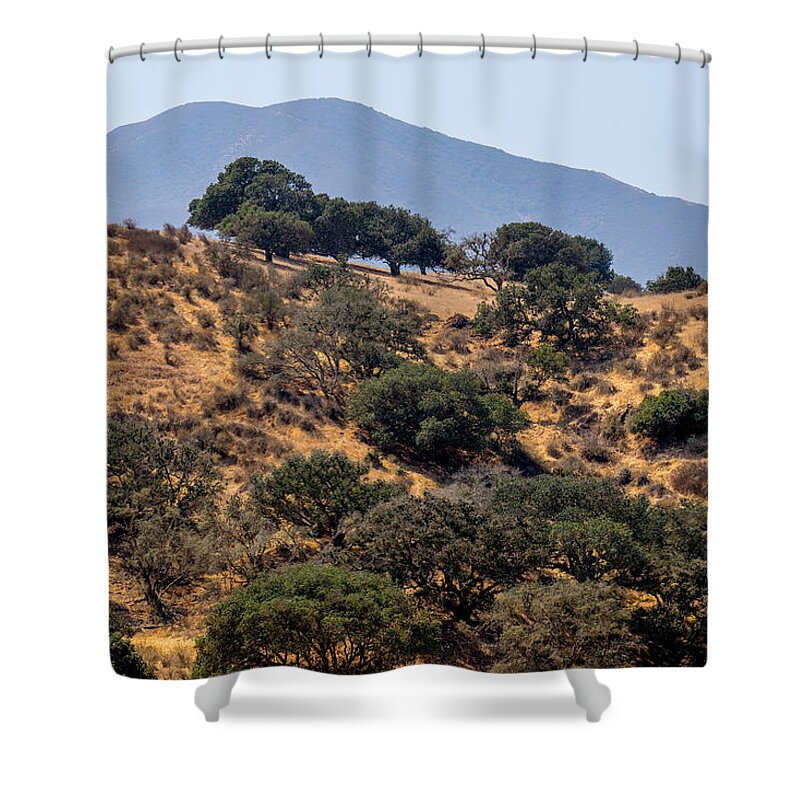 River Road Shower Curtain featuring the photograph River Road Hillside by Derek Dean