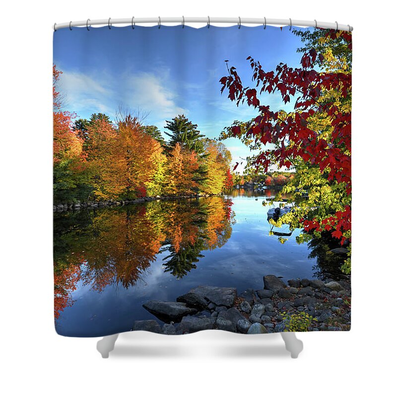 Fall Shower Curtain featuring the photograph River Run Magic by Jeff Cooper