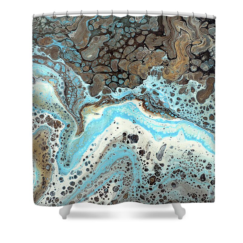 River Shower Curtain featuring the painting River Run by Tamara Nelson