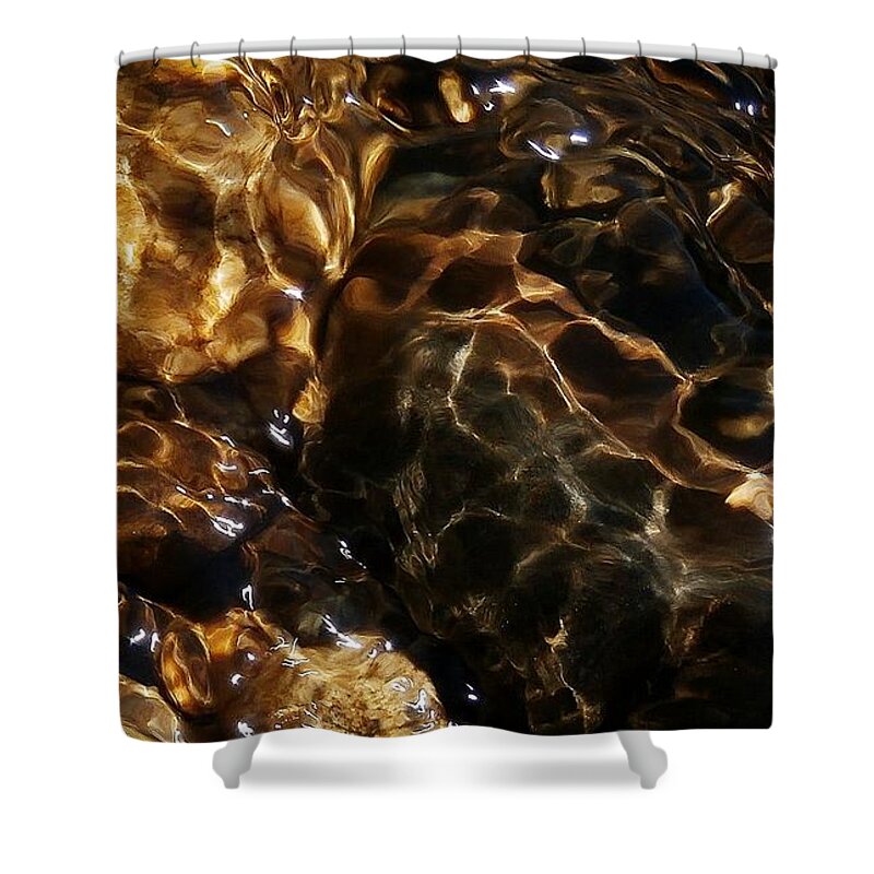River Shower Curtain featuring the photograph River Stones by Wolfgang Schweizer
