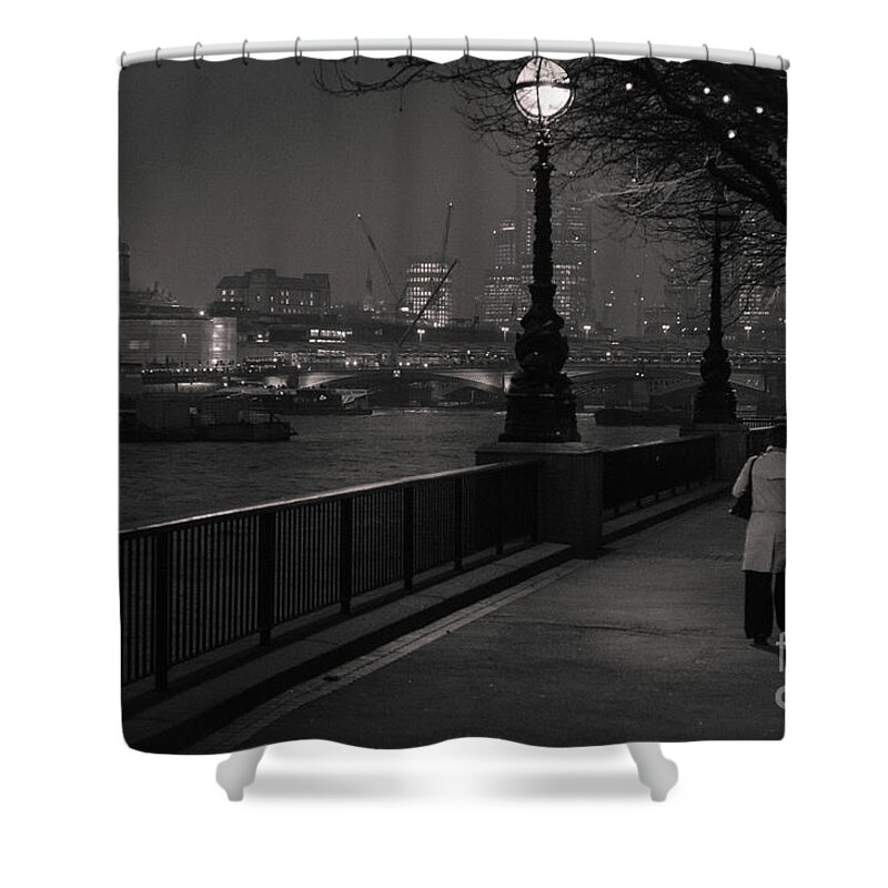 River Shower Curtain featuring the photograph River Thames Embankment, London by Perry Rodriguez