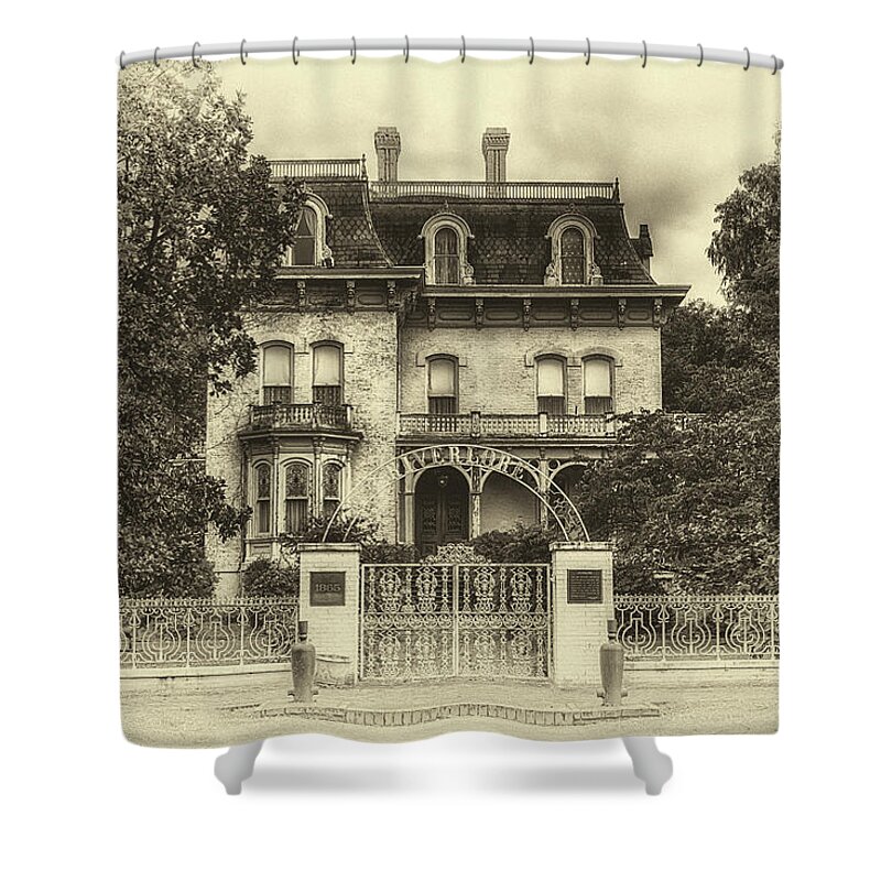 Riverlore Shower Curtain featuring the photograph Riverlore in Black and White by Susan Rissi Tregoning